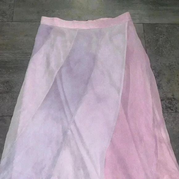 NEW Polo Ralph Lauren Silk Pastel Tie Dye Midi Skirt Size 0 - Picture 3 of 9